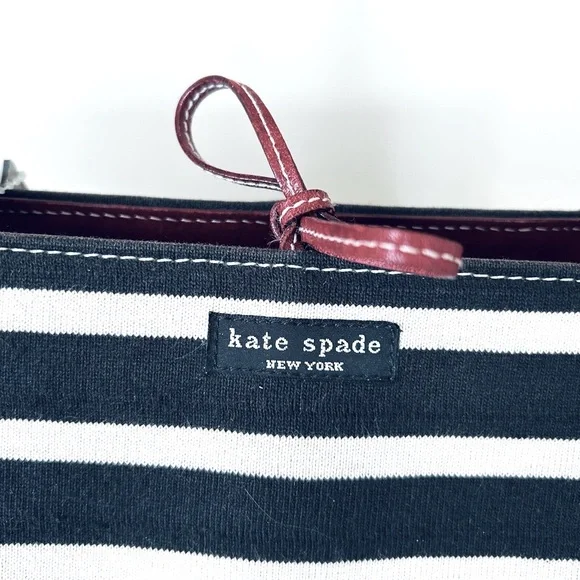 Kate Spade New York Black and White Striped Tote